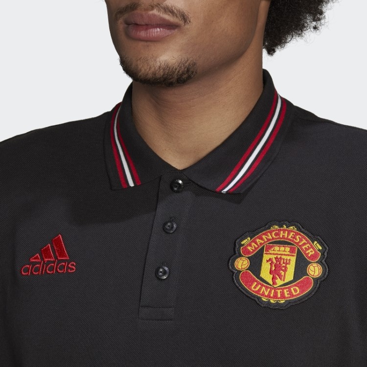 Manchester United Camisa Polo Dna Preta Adidas