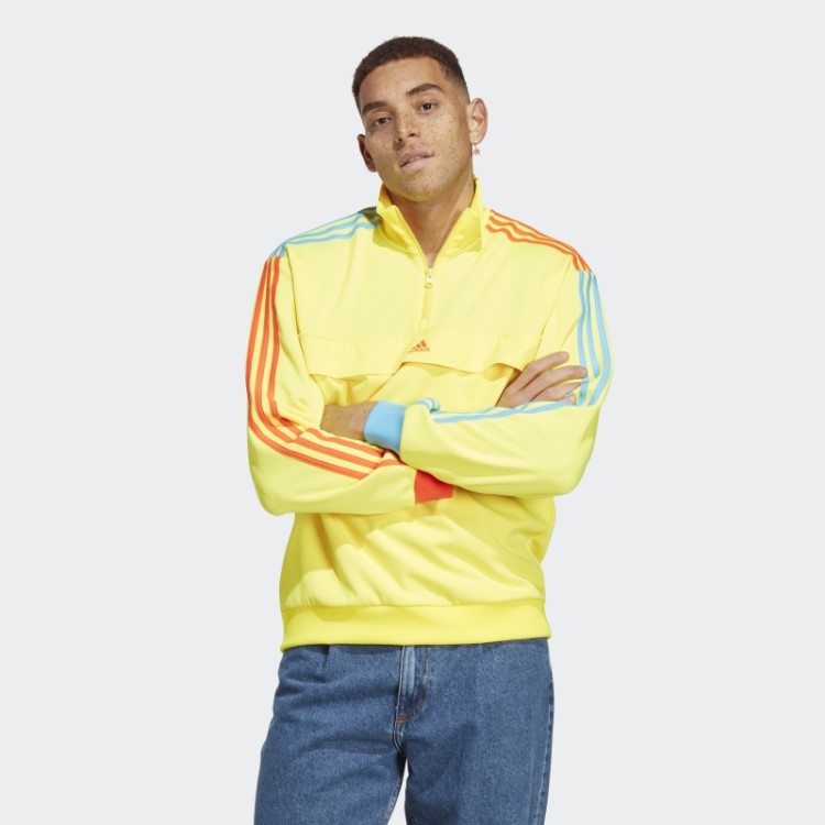 Moletom Amarelo Adidas Kidcore Com Meio Zíper Quente
