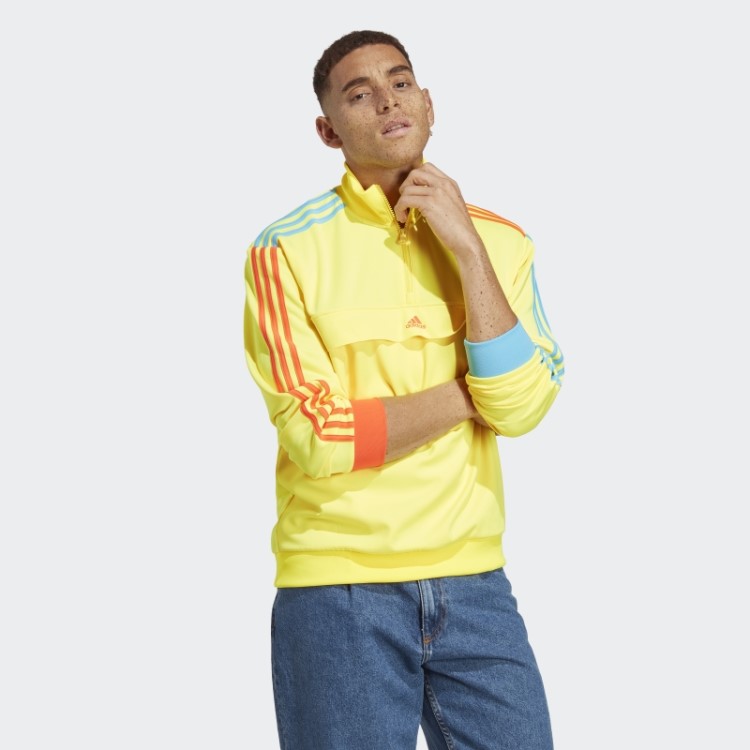 Moletom Amarelo Adidas Kidcore Com Meio Zíper Quente