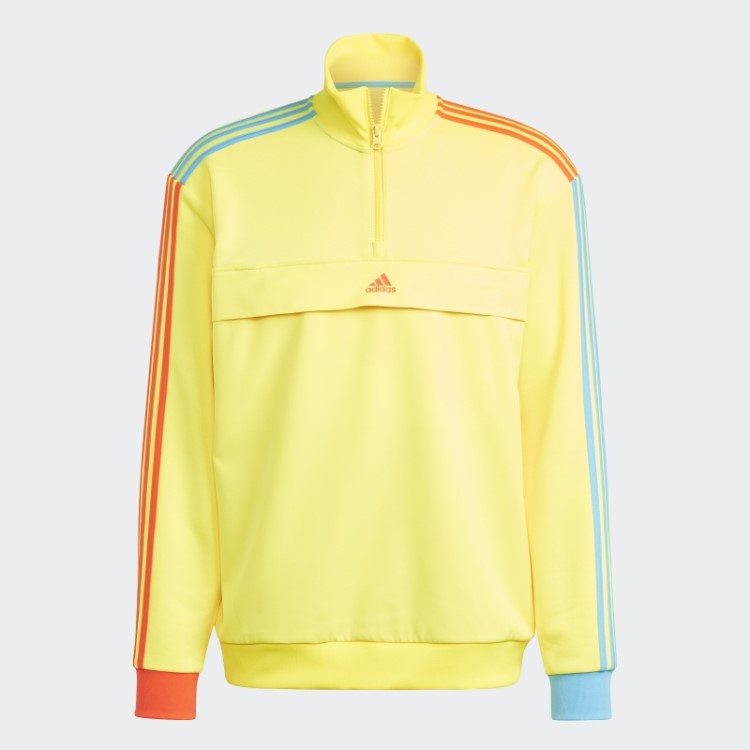 Moletom Amarelo Adidas Kidcore Com Meio Zíper Quente
