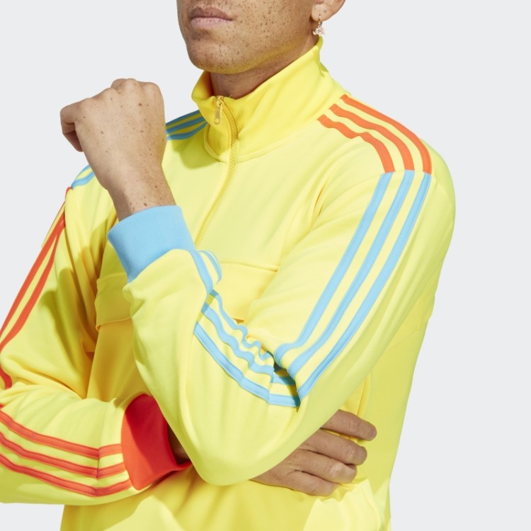 Moletom Amarelo Adidas Kidcore Com Meio Zíper Quente
