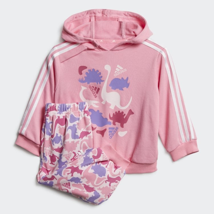 Conjunto Jogger French Terry Rosa Adidas Dino Camo Allover