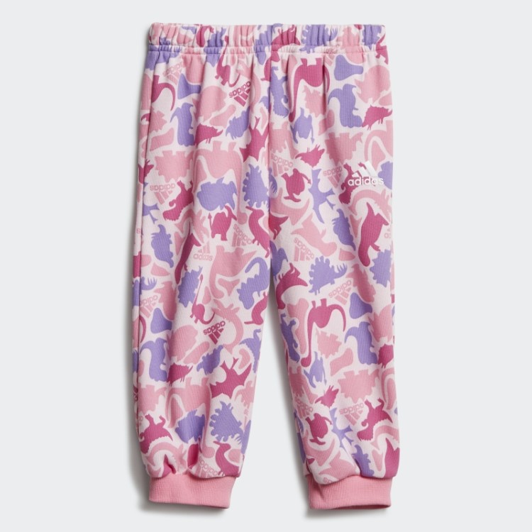 Conjunto Jogger French Terry Rosa Adidas Dino Camo Allover
