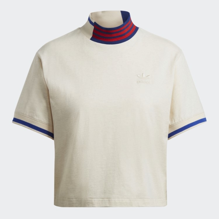 Camiseta Branca Adidas Com Gola Canelada