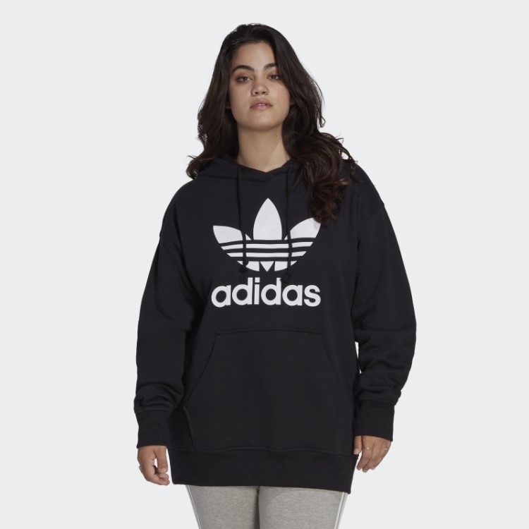 Moletom Com Capuz Trefoil (tamanho Grande) Adidas Preto
