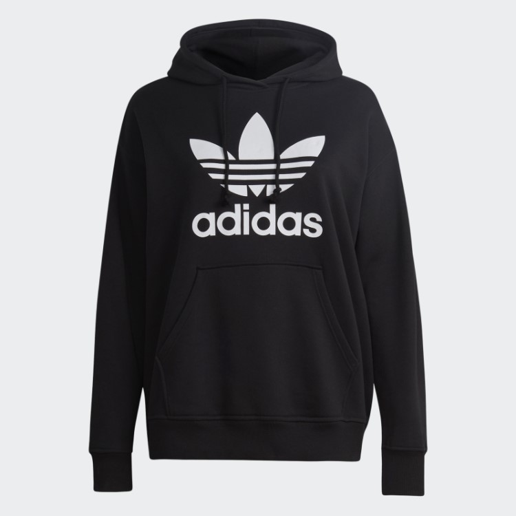 Moletom Com Capuz Trefoil (tamanho Grande) Adidas Preto