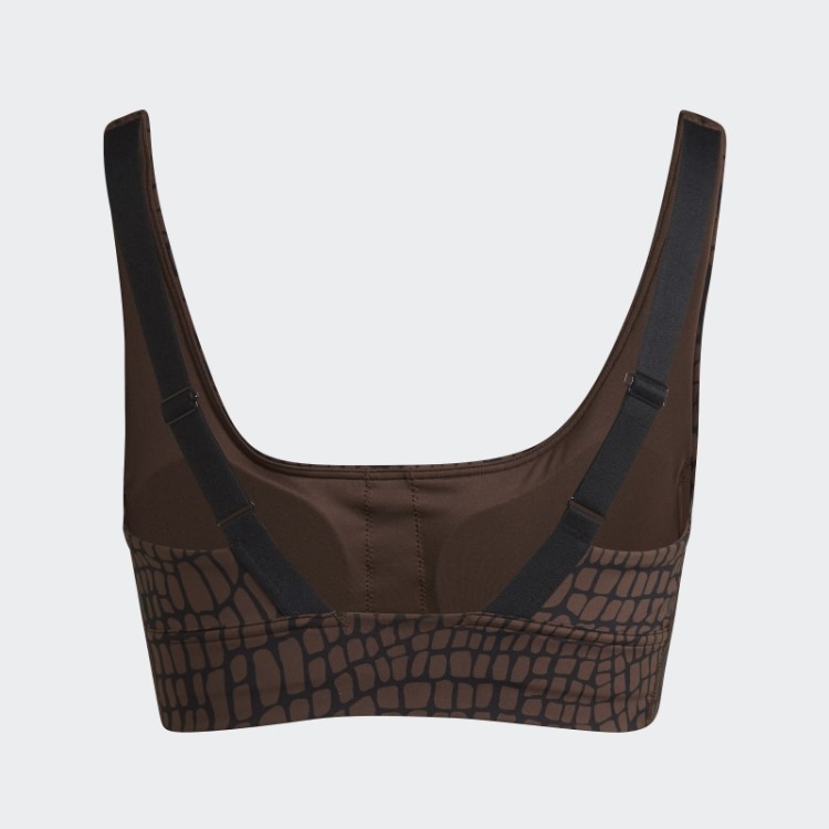 Sutiã Powerimpact Luxe Training De Suporte Médio Com Estampa Hiit Marrom Adidas