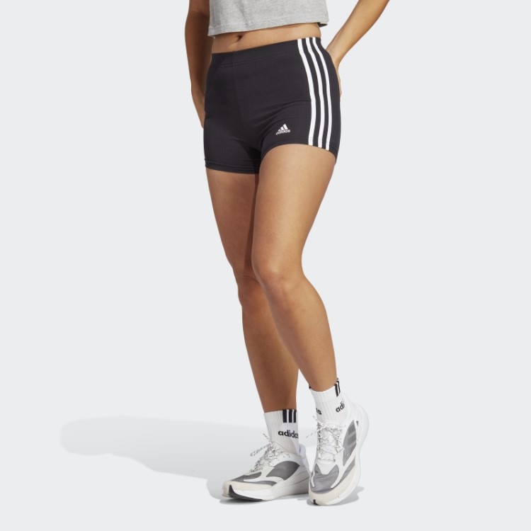 Bermuda Booty Preto Essencial Com As Três Listras De Jérsei Adidas