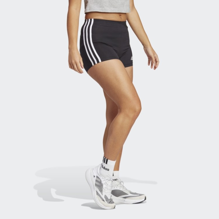 Bermuda Booty Preto Essencial Com As Três Listras De Jérsei Adidas