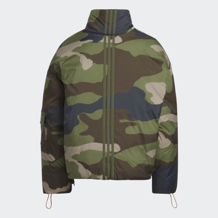 Jaqueta Puffer De Nylon Leve Com Estampa Camuflada (todos Os Gêneros)