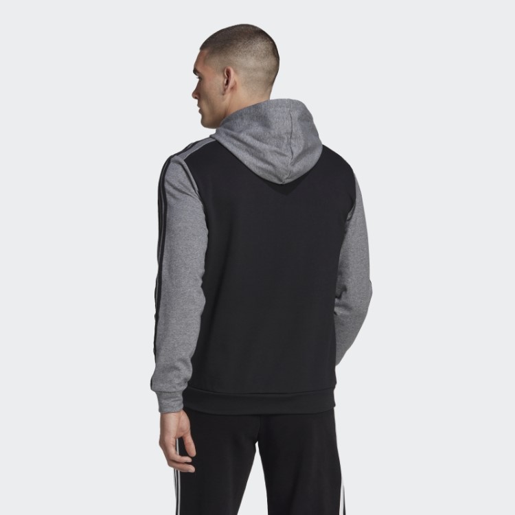 Moletom Com Capuz French Terry Preto Essencial Mélange Adidas