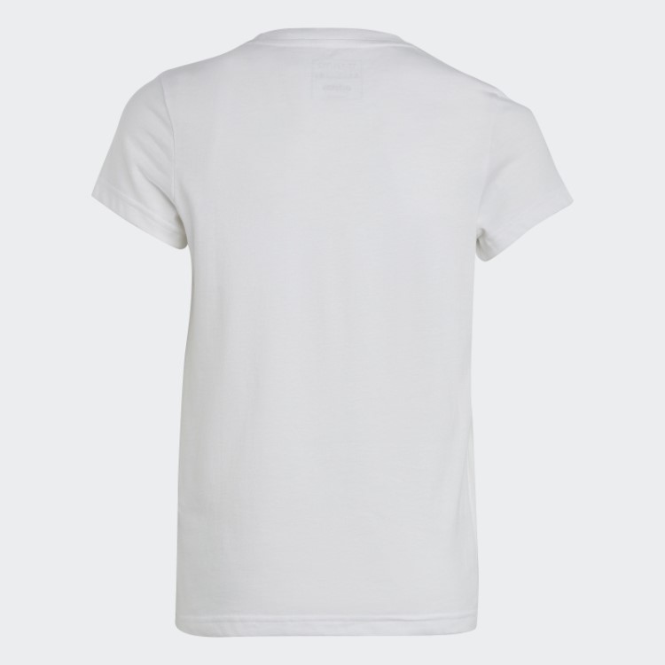 Camiseta Branca De Algodão Com Logo Grande Adidas