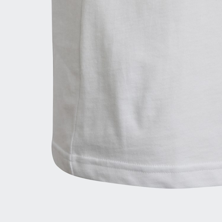 Camiseta Branca De Algodão Com Logo Grande Adidas