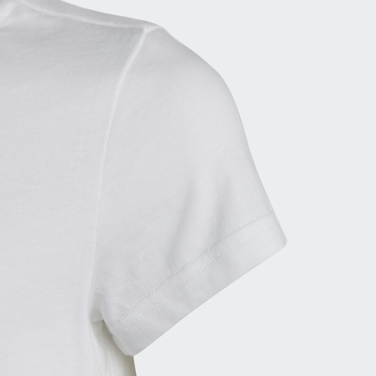Camiseta Branca De Algodão Com Logo Grande Adidas