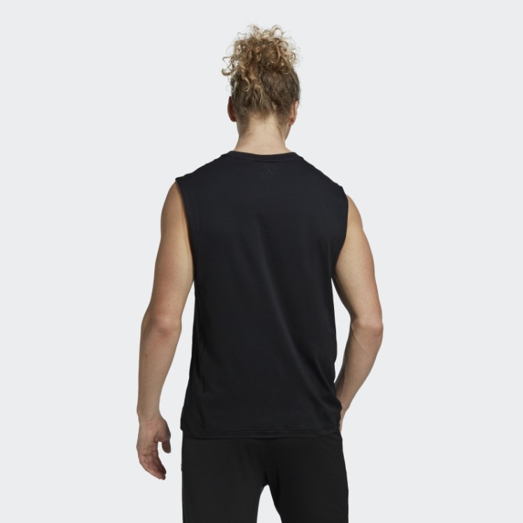 Camiseta Sem Manga Preta Adidas Yoga