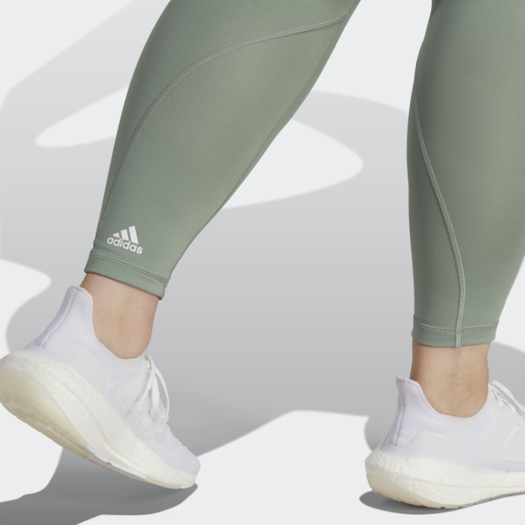 Optime Trainicons 3 Listras 7/8 Leggings (tamanho Grande) Adidas Verde Prata