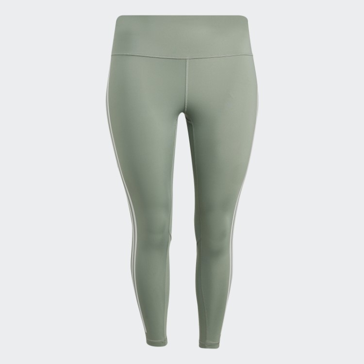 Legging Verde Prata Optime Trainicons 3 Listras 7/8 (tamanho Grande) Adidas