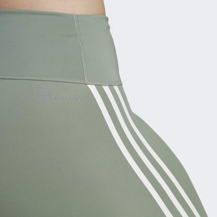 Legging Verde Prata Optime Trainicons 3 Listras 7/8 (tamanho Grande) Adidas