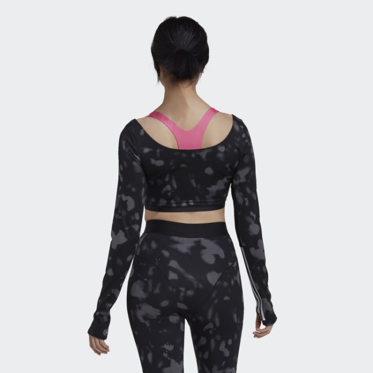 Adidas Hyperglam Cut 3 Listras Cropped Top Preto