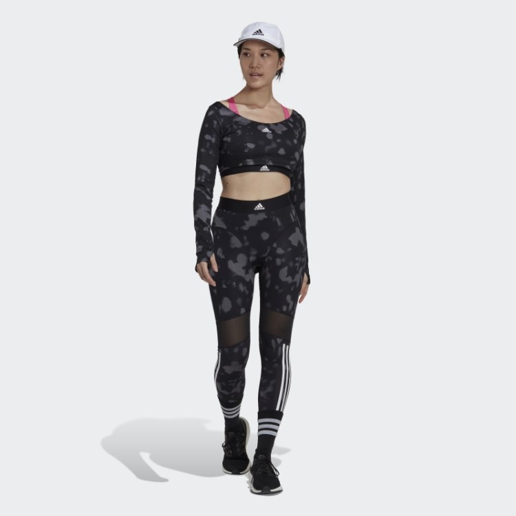 Adidas Hyperglam Cut 3 Listras Cropped Top Preto