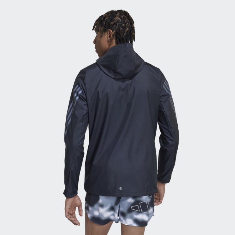 Jaqueta Preta Run Icons Com As Três Listras Adidas