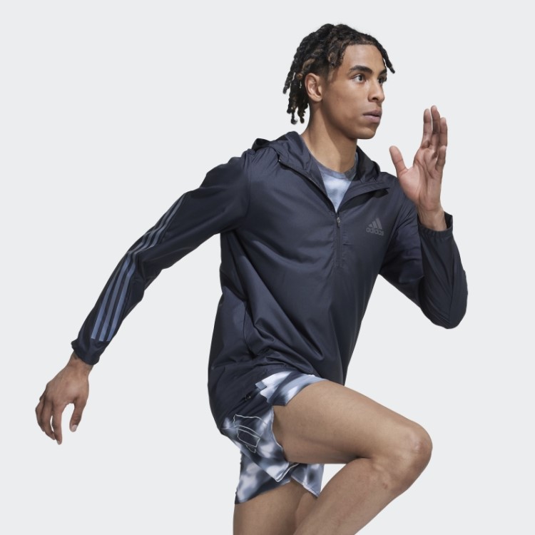 Jaqueta Preta Run Icons Com As Três Listras Adidas