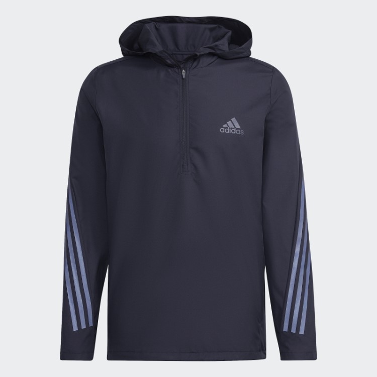 Jaqueta Preta Run Icons Com As Três Listras Adidas