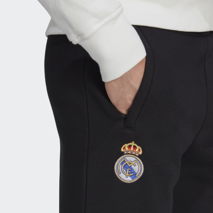Calça De Treino Preta Real Madrid Essencial Trefoil Adidas