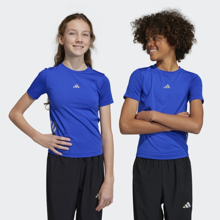 Camiseta Azul Adidas Aeroready Com As Três Listras
