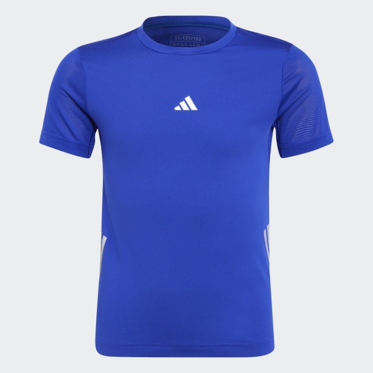 Camiseta Azul Adidas Aeroready Com As Três Listras
