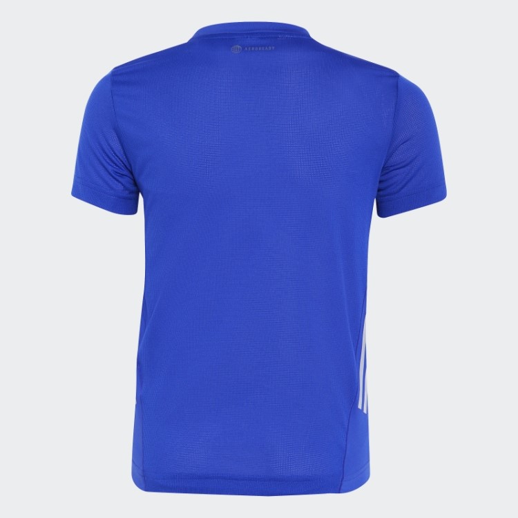Camiseta Azul Adidas Aeroready Com As Três Listras