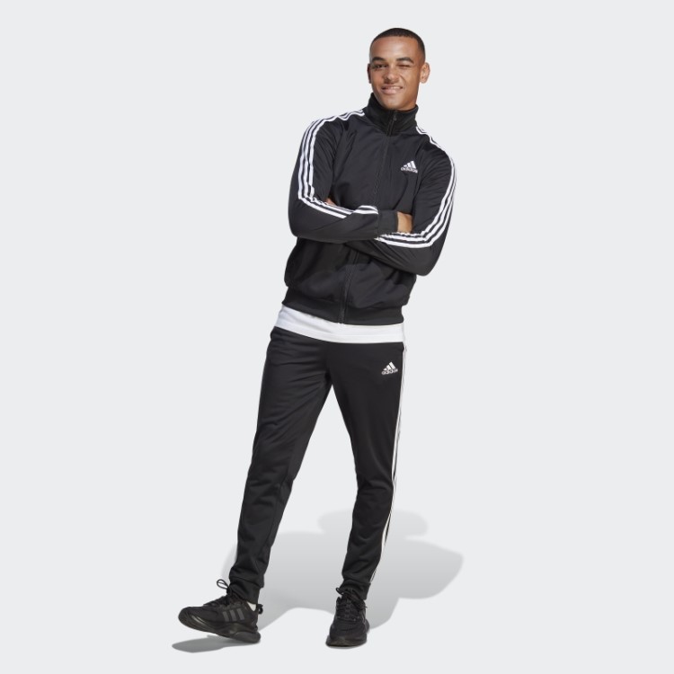 Fato De Treino De Tricot Básico Preto Adidas Com As 3 Riscas