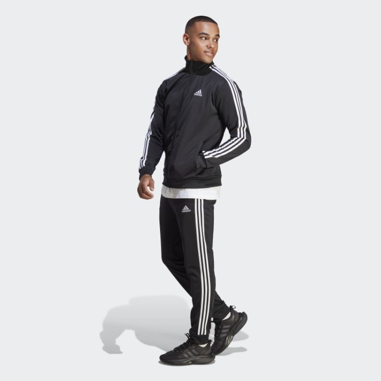 Fato De Treino De Tricot Básico Preto Adidas Com As 3 Riscas