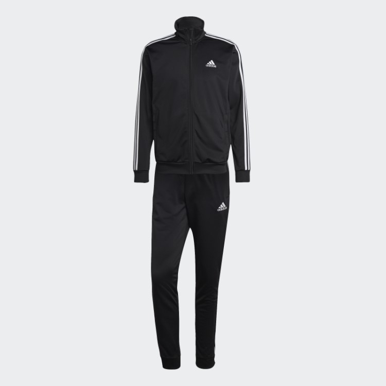 Fato De Treino De Tricot Básico Preto Adidas Com As 3 Riscas