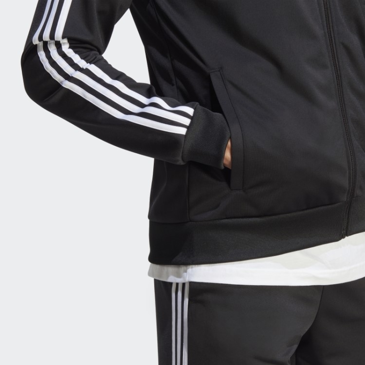 Fato De Treino De Tricot Básico Preto Adidas Com As 3 Riscas