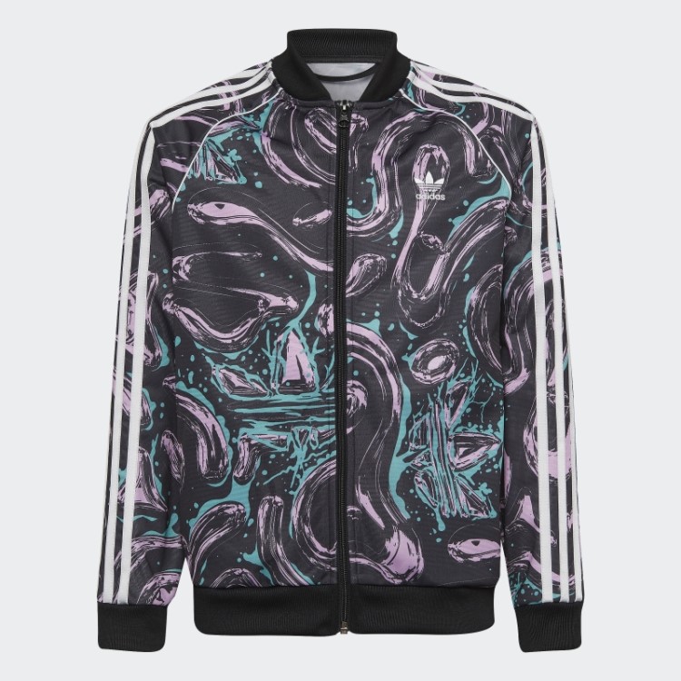 Jaqueta Preta Adidas Allover Print Sst
