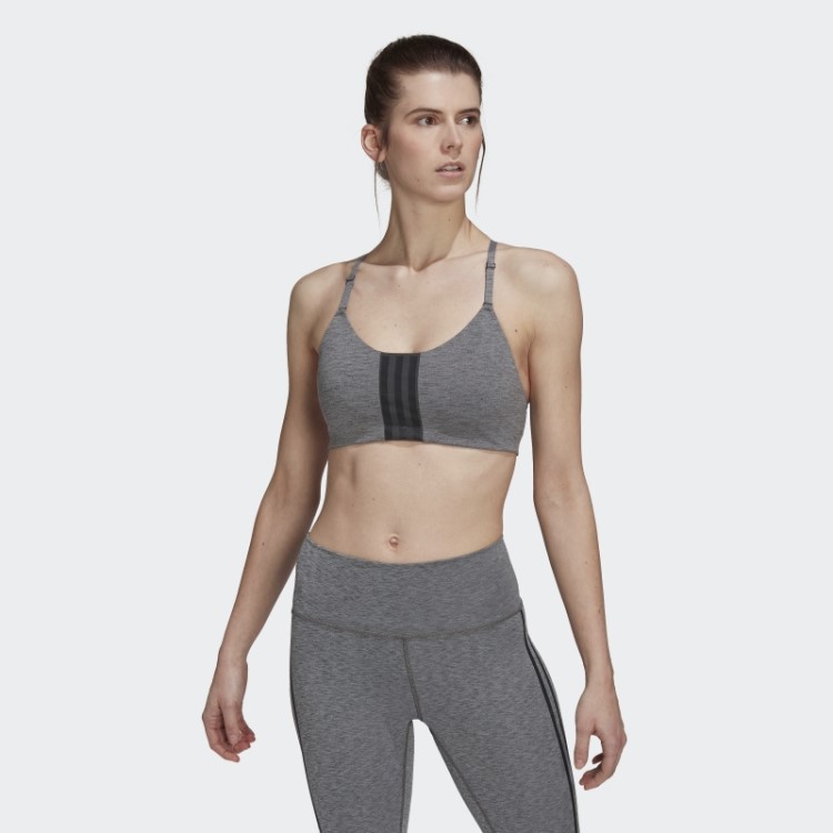 Sutiã De Treinamento Leve Cinza Escuro Da Adidas Aeroimpact
