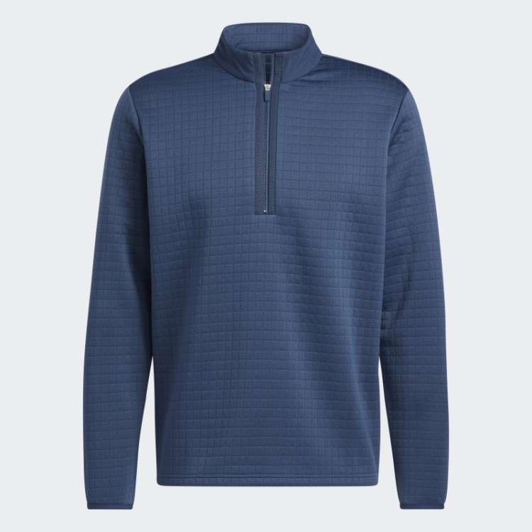 Pulôver Adidas Dwr Azul Marinho Com Zíper 1/4