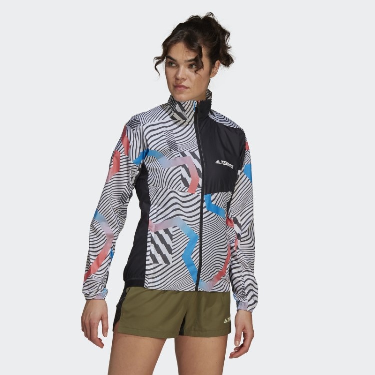Terrex Trail Running Jaqueta Corta Vento Branca Adidas
