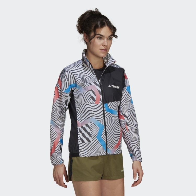 Terrex Trail Running Jaqueta Corta Vento Branca Adidas