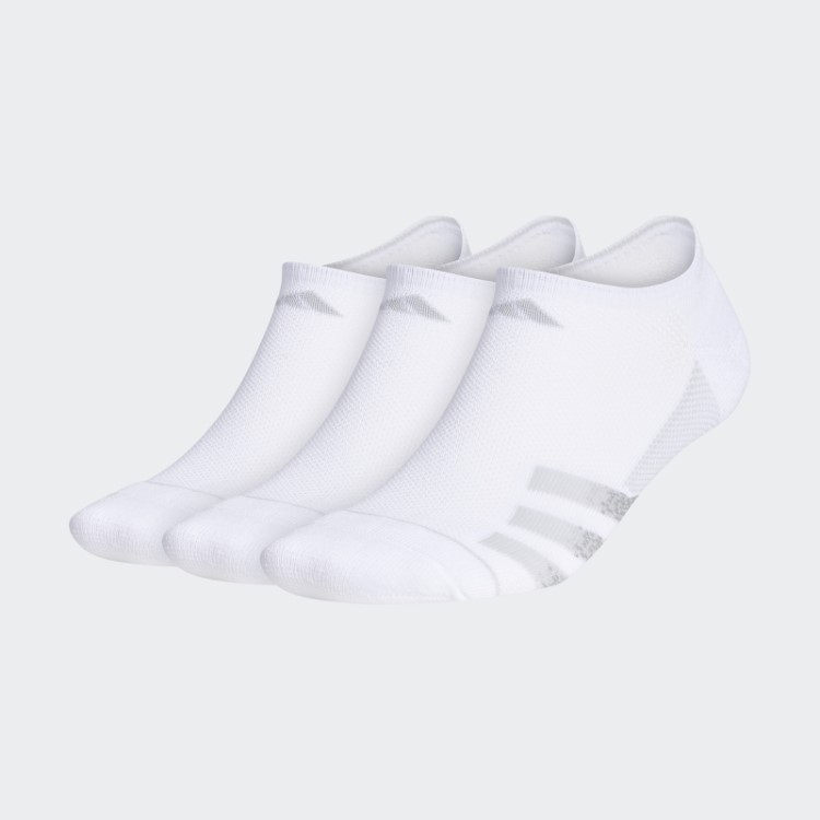 Elegantes Meias Listradas Brancas Superlite No-show 3 Pares Adidas