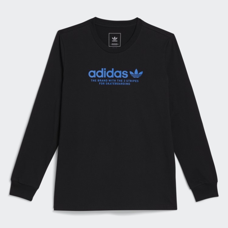 Camiseta Preta Adidas Skateboarding 4.0 Manga Longa Com Logo (gênero Neutro)