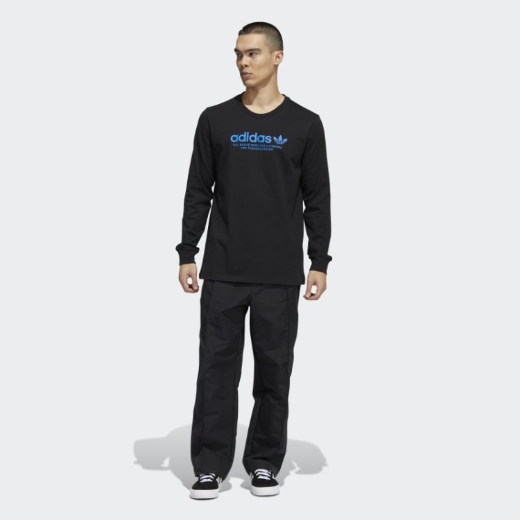 Camiseta Preta Adidas Skateboarding 4.0 Manga Longa Com Logo (gênero Neutro)