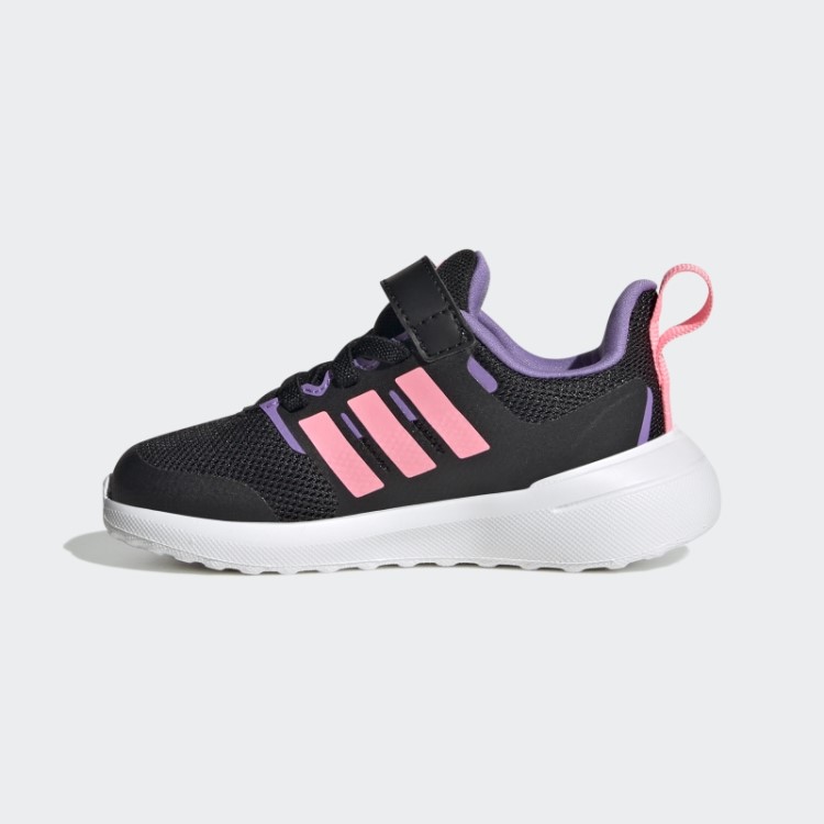 Tênis Adidas Preto Fortarun 2.0 Cloudfoam Com Cadarço Elástico