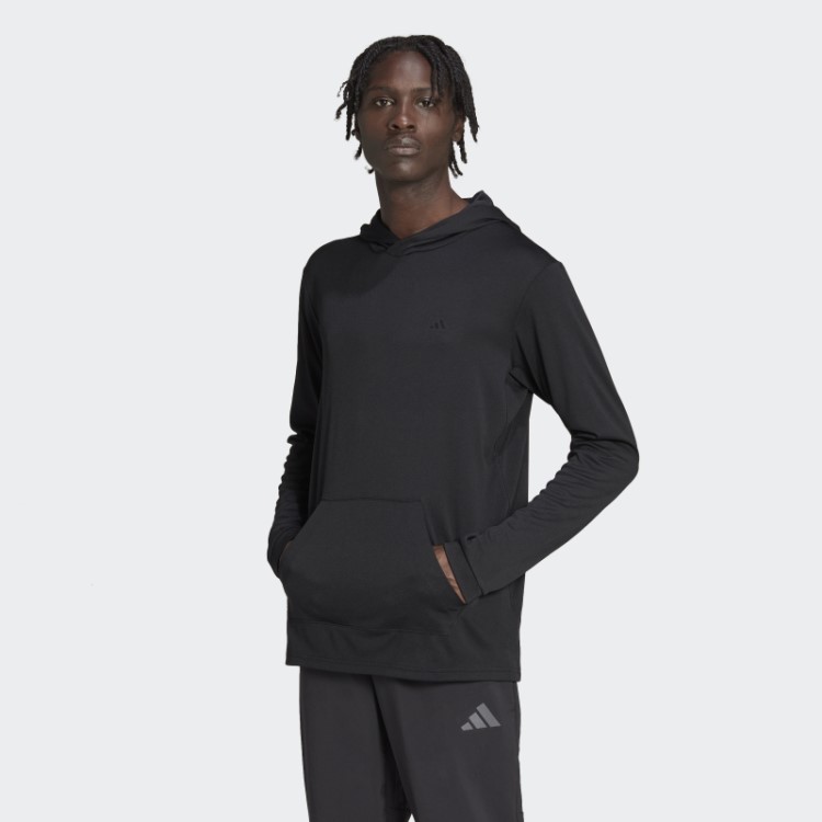 Moletom Com Capuz De Manga Longa De Treino Preto Essencial Feito Para Ser Refeito Adidas