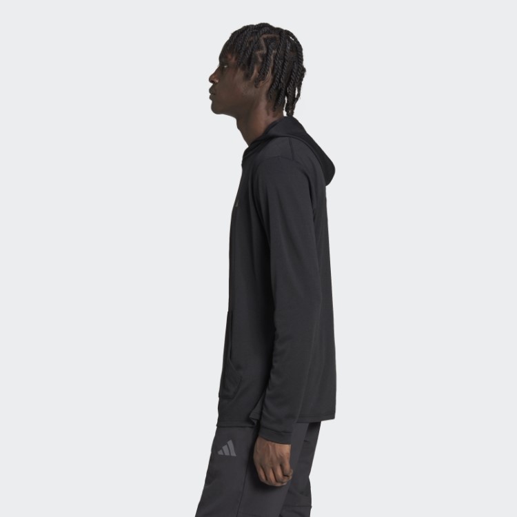 Moletom Com Capuz De Manga Longa De Treino Preto Essencial Feito Para Ser Refeito Adidas