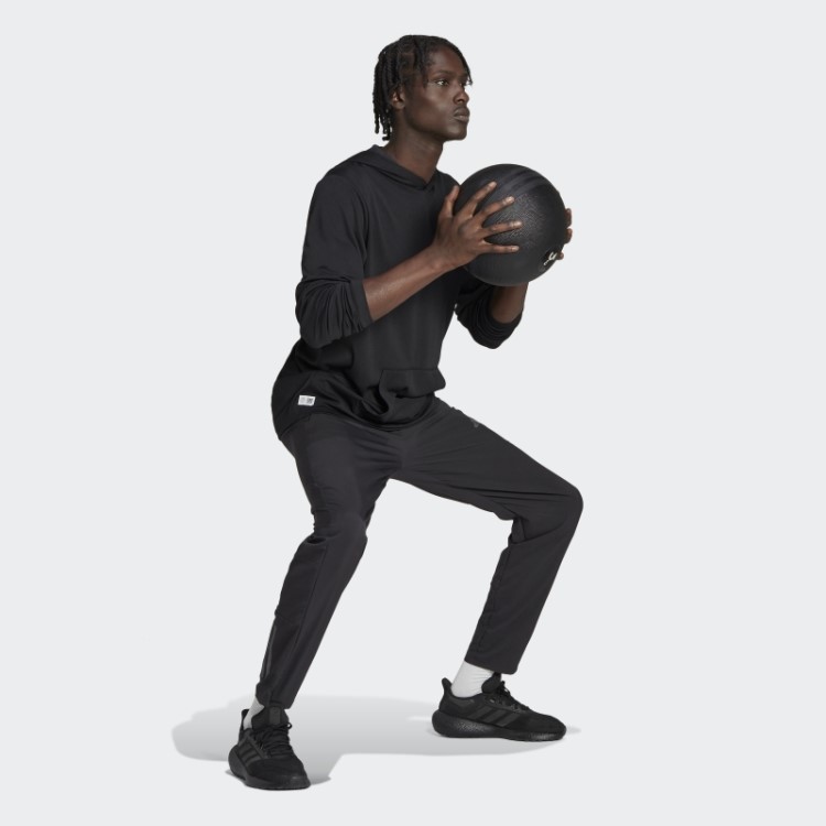 Moletom Com Capuz De Manga Longa De Treino Preto Essencial Feito Para Ser Refeito Adidas
