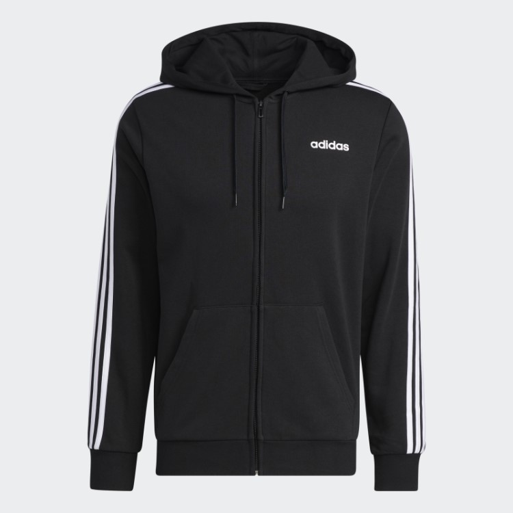 Moletom De Lã Com As Três Listras Preto Essencial Adidas