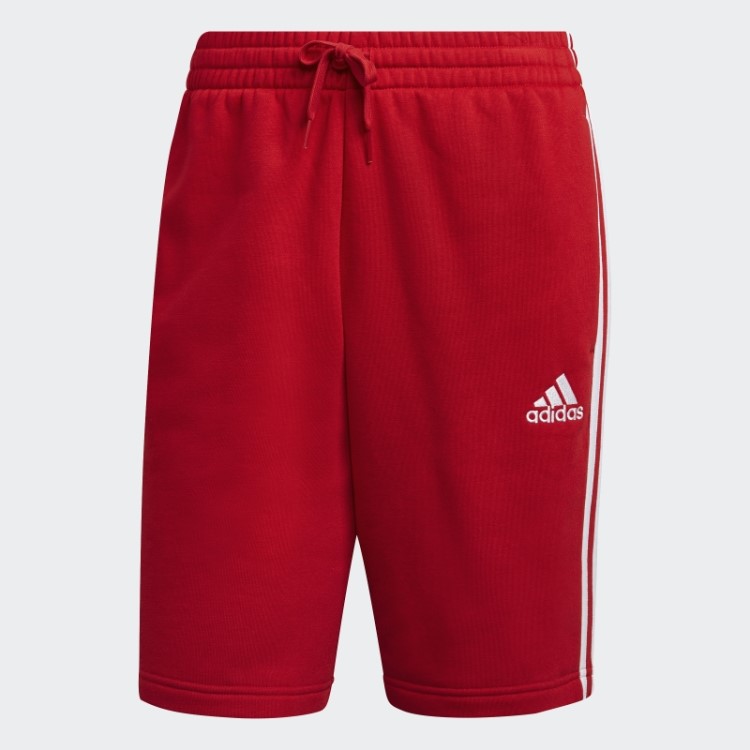 Shorts De Lã Adidas Essentials Com As Três Listras Escarlate