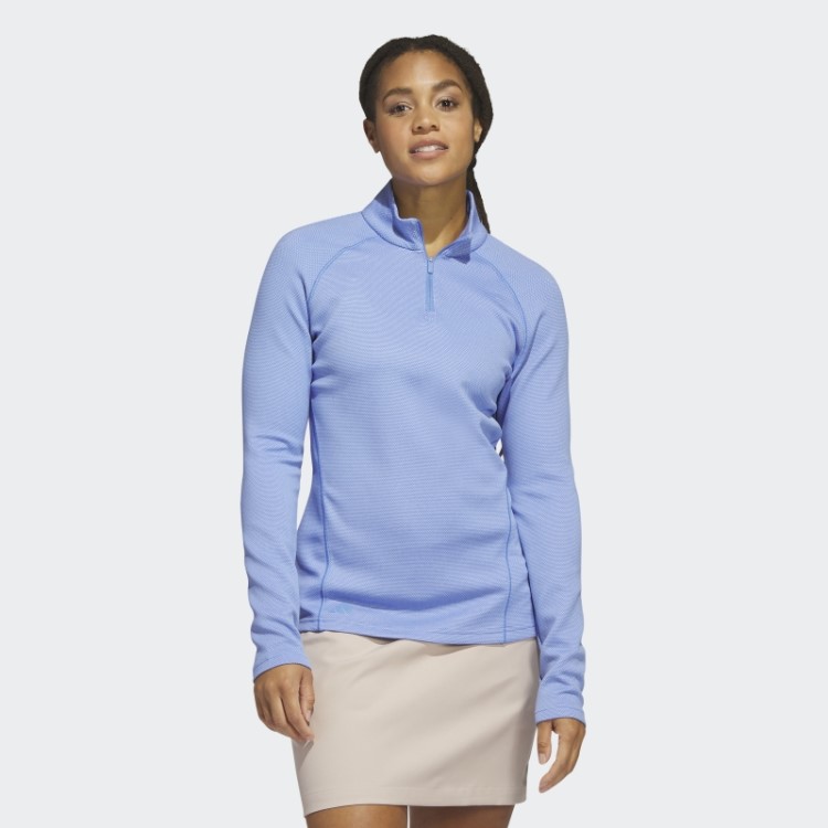 Pulôver Azul De Golfe Com Zíper 1/4 Adidas